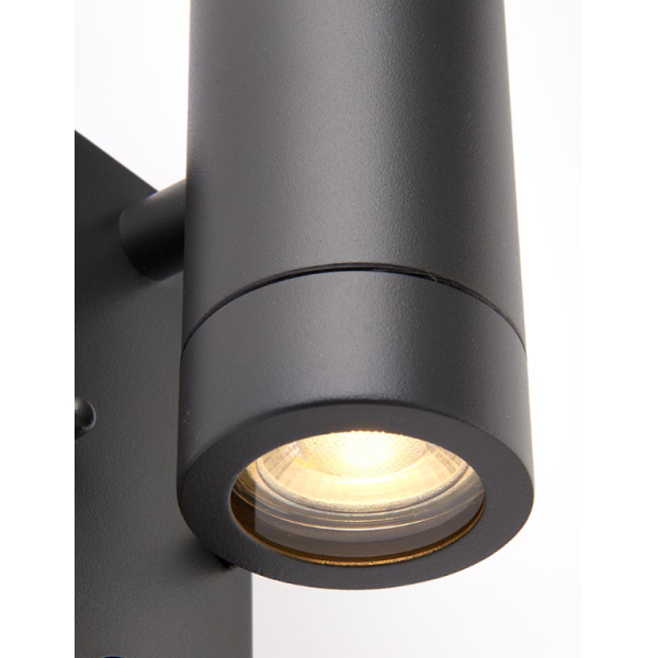 Wall Light, Palin 2 Light & PIR IP44, c/w Clear Glass - Image 3