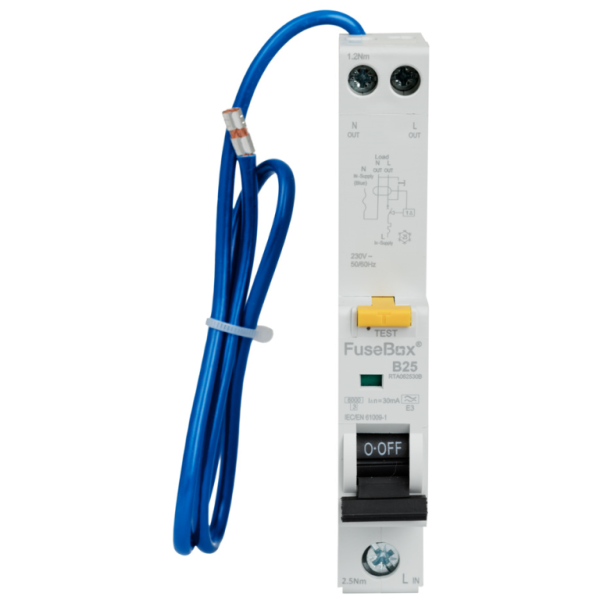 FuseBox RCBO SPN 25A 30mA 6kA-TYPE A - Image 2