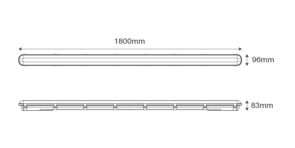 Ovia 34W 1800mm Single IP65 LED Linear - Image 2