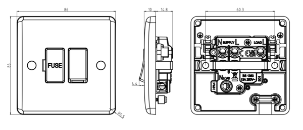 Connection Unit, Switched Fused Spur c/w Flex Outlet - Image 2