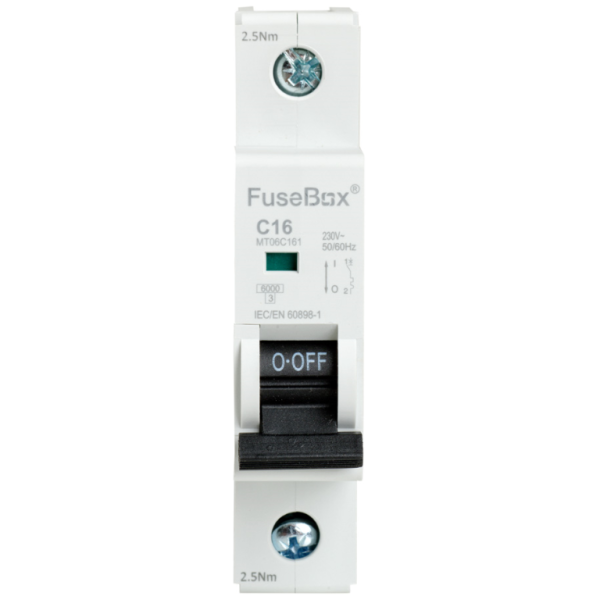 FuseBox MT06C161 MCB SP Type C 16A 6kA - Image 2