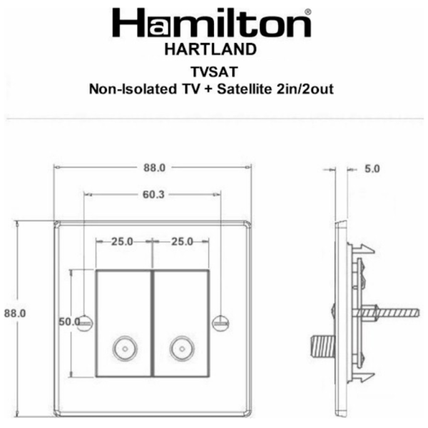 Socket, TV/Satellite Coaxial 1 Gang, White Insert - Image 3