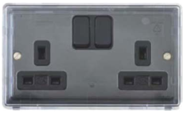 Socket, 2 Gang DP Dual Earth Switched