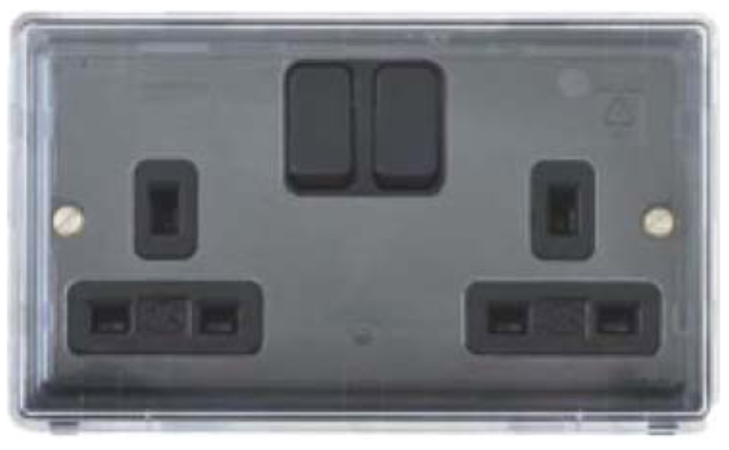 Socket, 2 Gang DP Dual Earth Switched