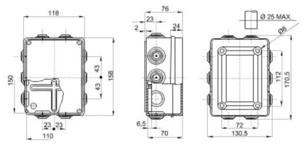 Enclosure, Moulded c/w Stepped Glands - Image 2