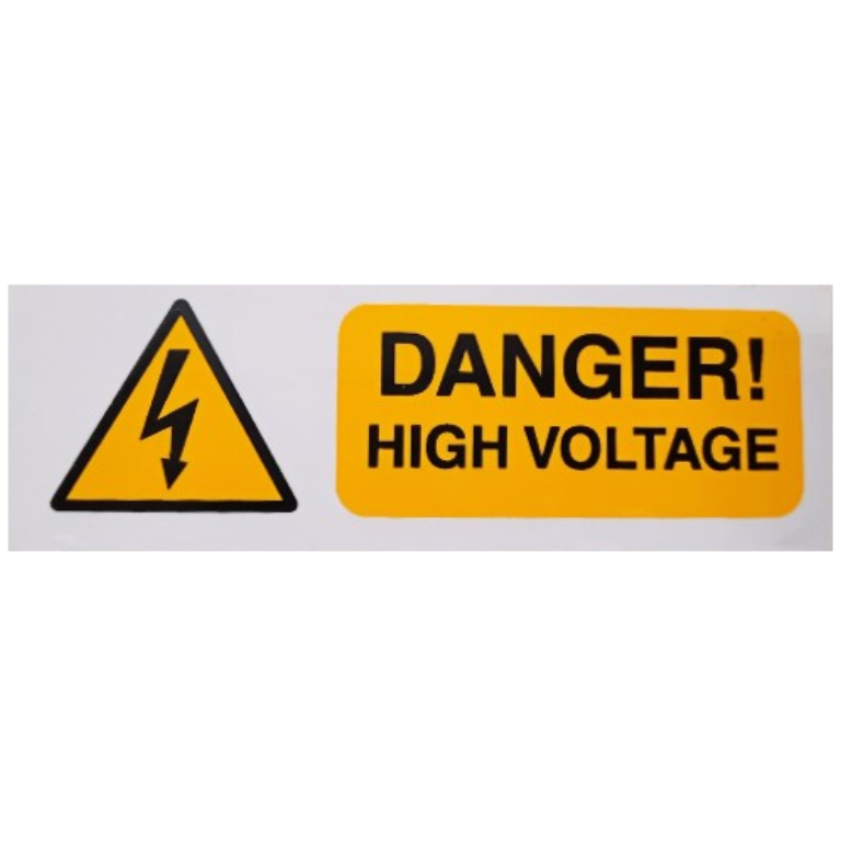Label, Danger High Voltage, Self Adhesive Rigid PVC Pack of 5