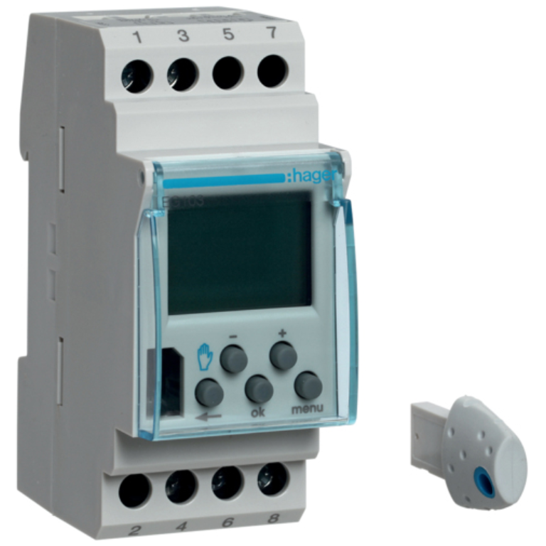Time Switch, Digital 1 Channel Weekly, 2 Module with Key