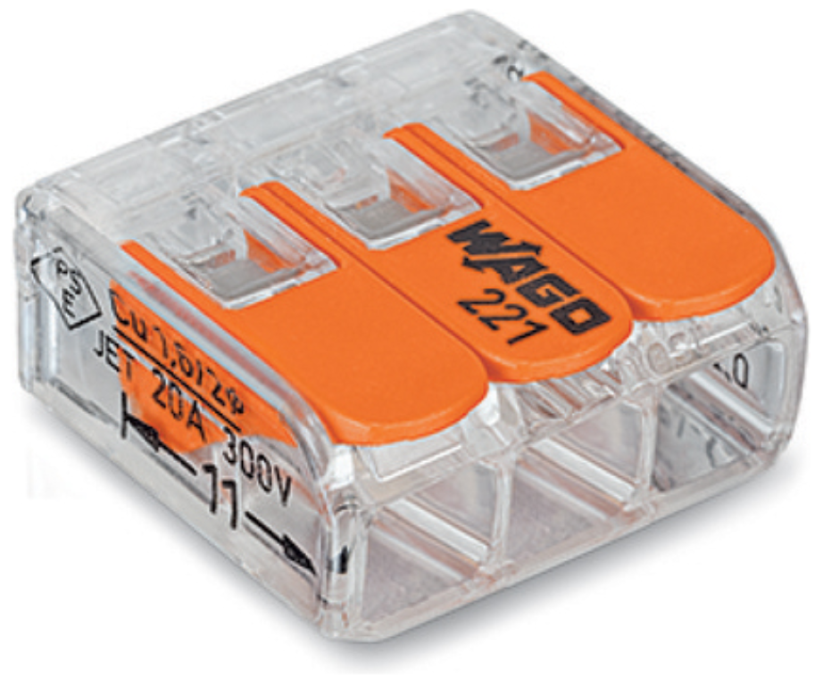 WAGO 221-413 3-WAY SLIM (50) PER BOX