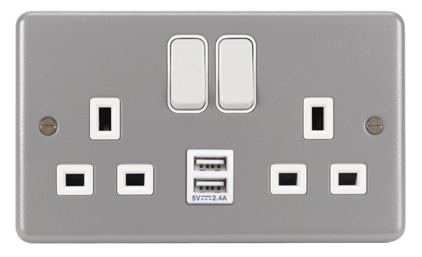 Hager WPSS82BKO-USB USB Swd Skt DP 2x13A