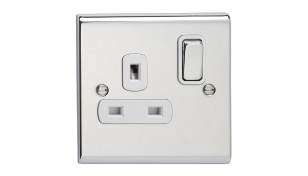 Deta SD1207CHW 1G DP Swd Socket Ch/Whi
