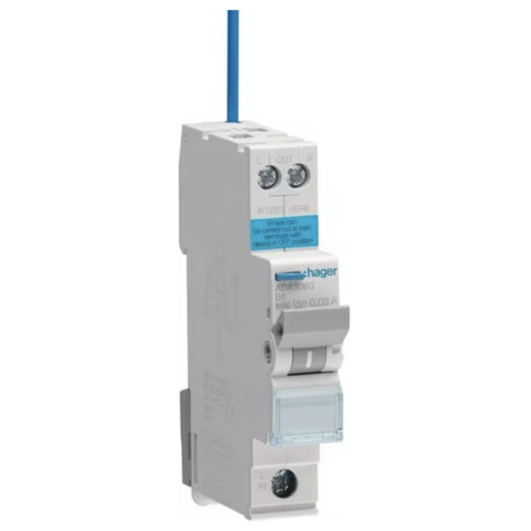 HAGER ADA306G 6A RCBO B TYPE 6kA