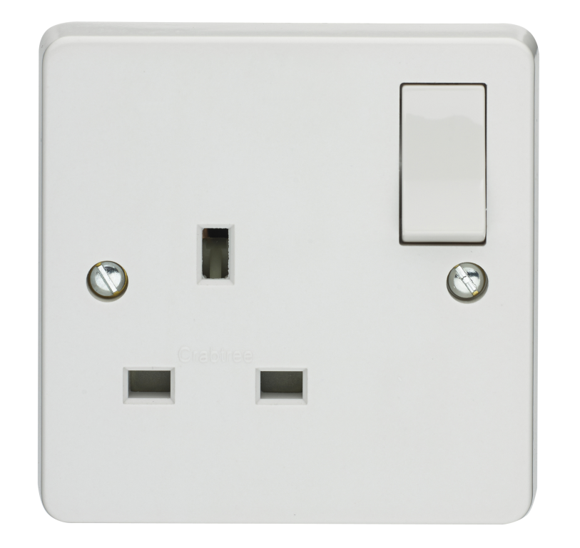 Socket, 1 Gang SP Switched Dual Earth