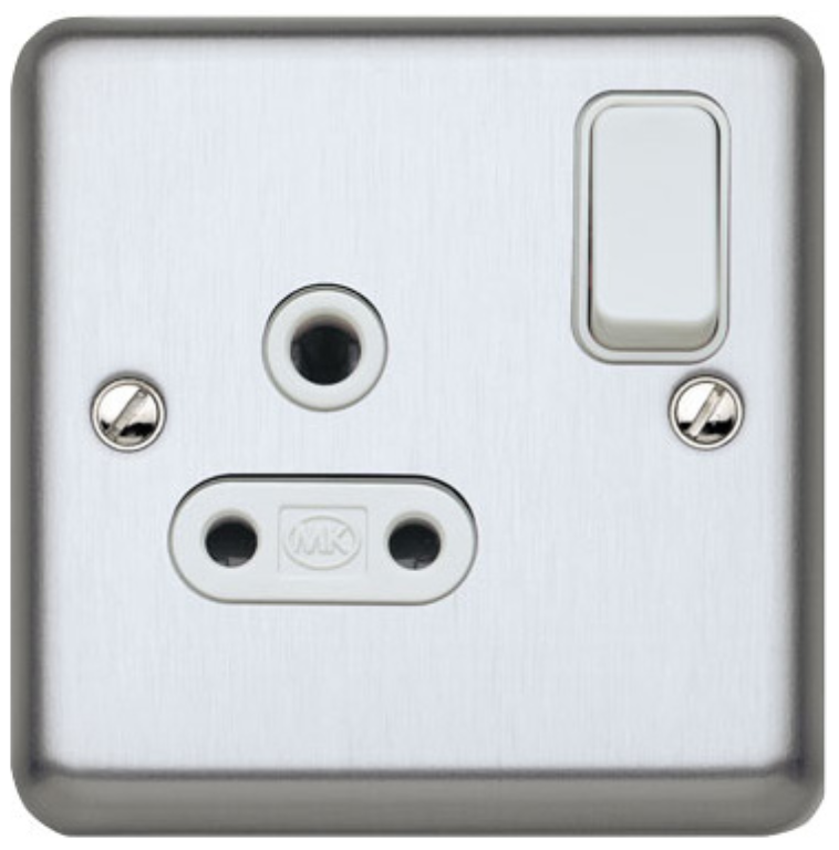 Socket, 1 Gang Switched DP Round Pin