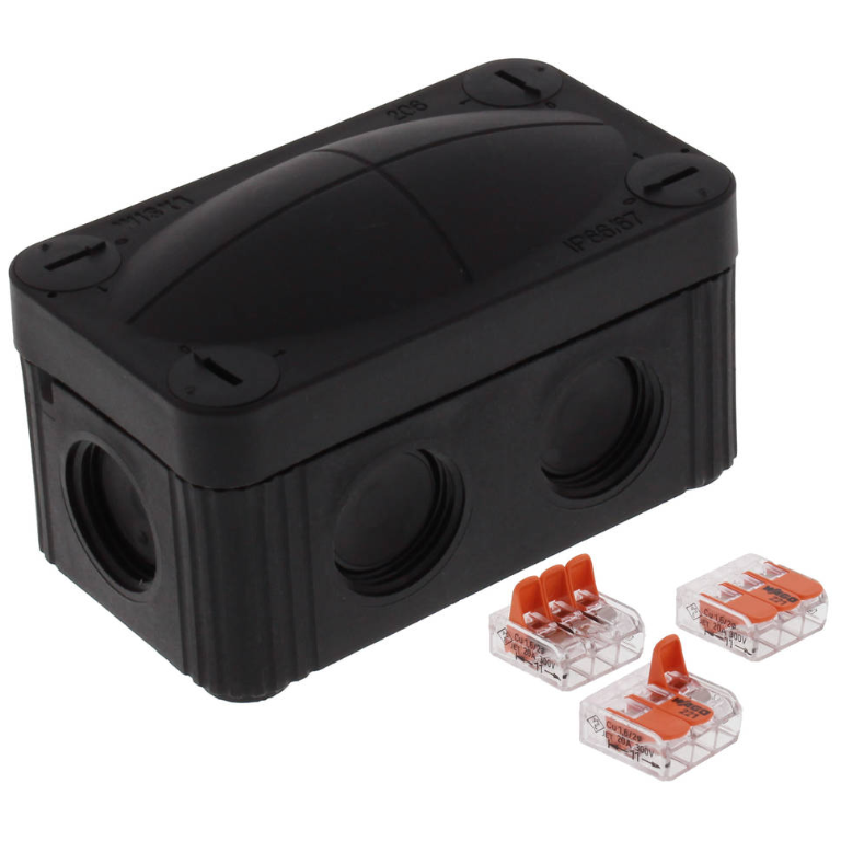 WISKA COMBI 206 Jcn/Box 85x49x51 BLK(c/w Wagos)