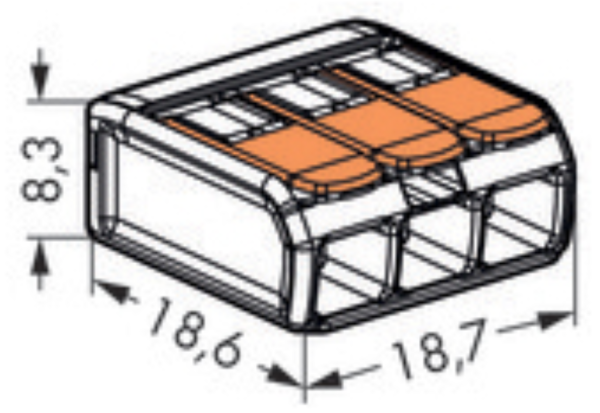 WAGO 221-413 3-WAY SLIM (50) PER BOX - Image 3
