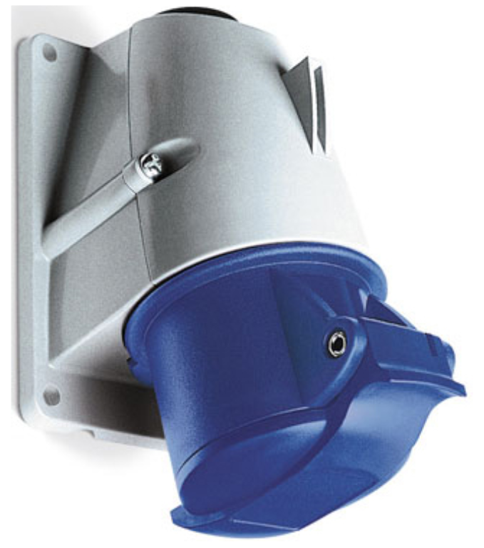 Socket, 2P+E Angled Surface IP44