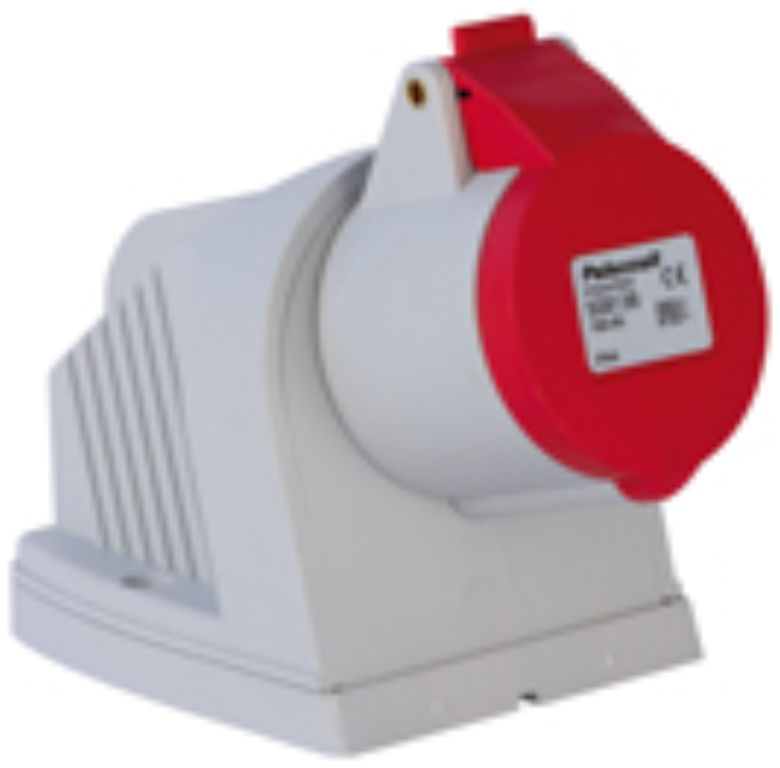 Socket, Wall Mounted 2P+E IP44, Splashproof Angled