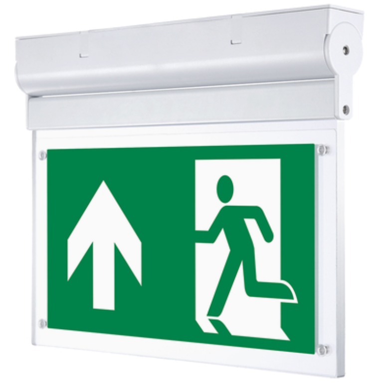 Exit Sign, Tempus Blade LED 3hrM, c/w Up Legend