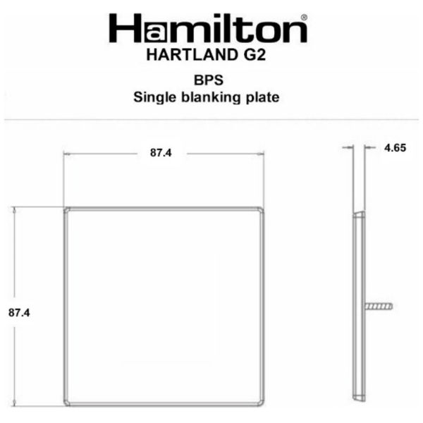 Hamln 7G24BPS 1G Blank Plate 86x86mm - Image 2