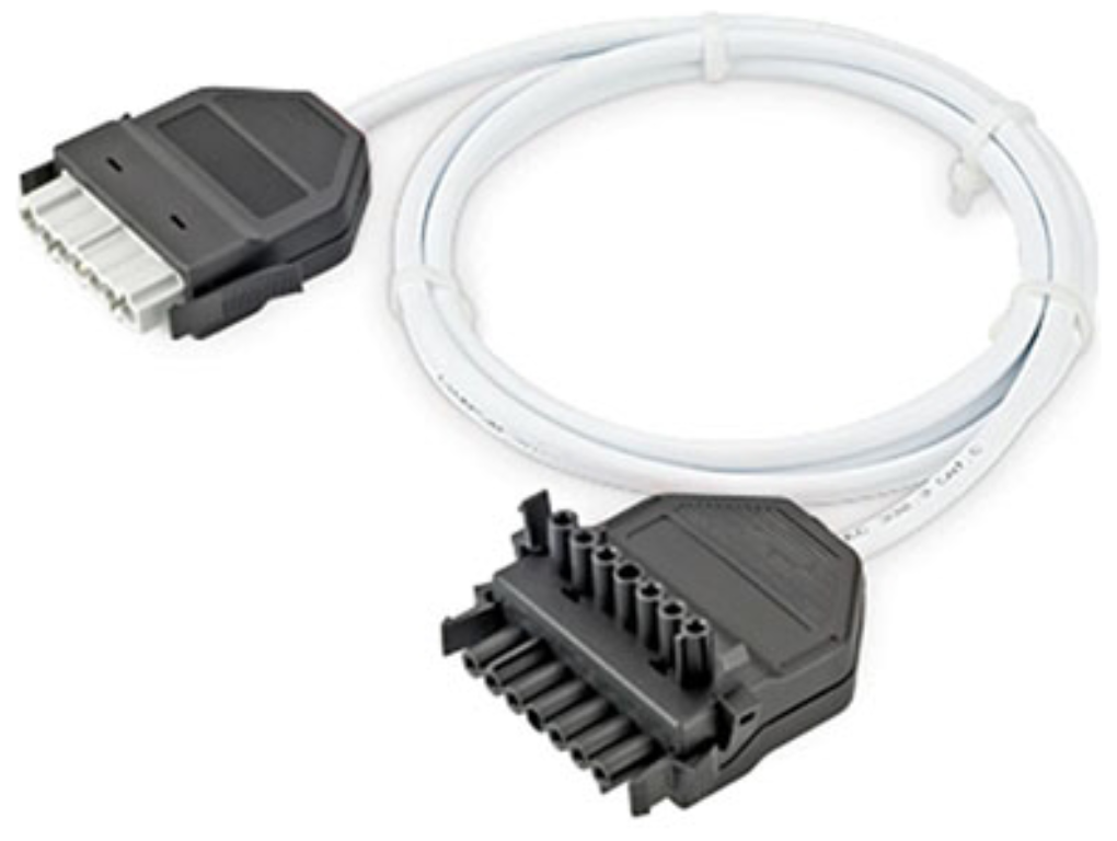 Lead, Dimming Dbl Extender 5-Core 2m, LSHF Black Plug & Socket
