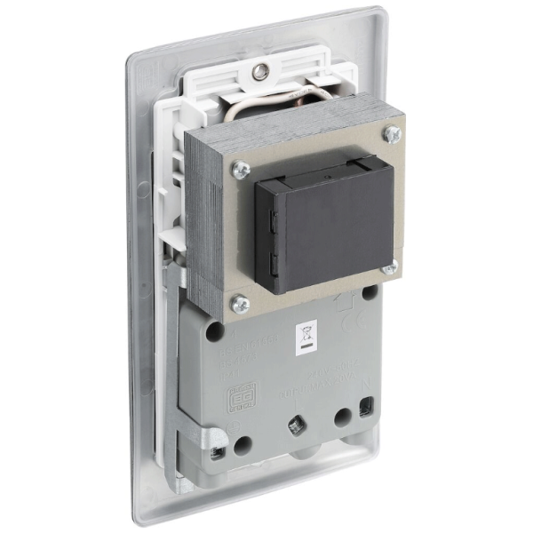 Shaver Socket, Dual Voltage c/w White Insert - Image 3