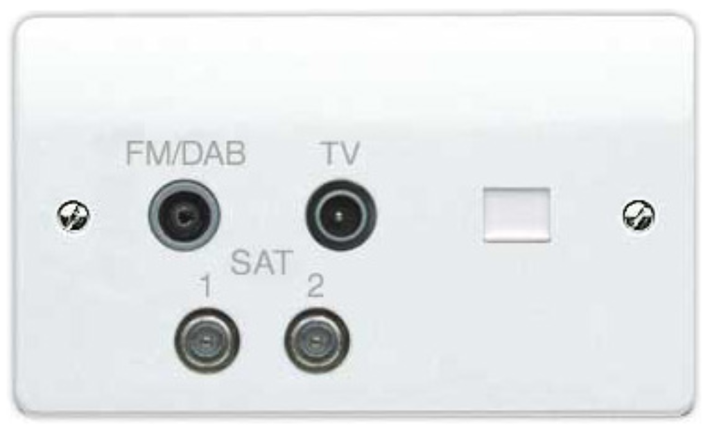 Socket, 2G TV/FM/DAB/SATx2 Quadplexer, BT Secondary