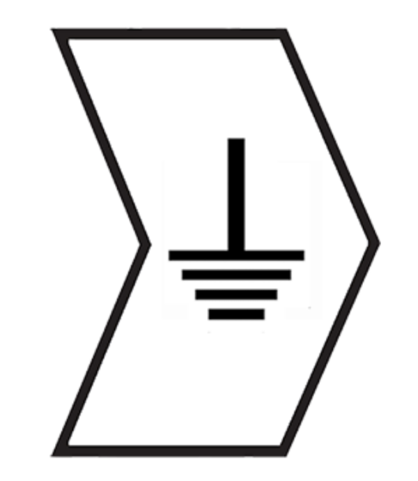 Marker, Cable Symbol Earth Chevron Reel=500