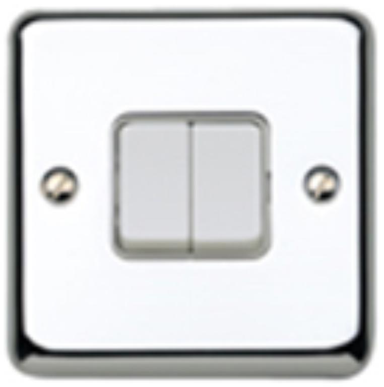 Plate Switch, 2 Gang 2 Way SP Flush