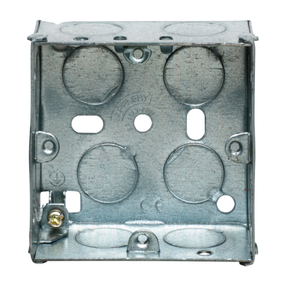 Box, 1 Gang Adjustable Lug Flush, 12 x 20mm Knockouts