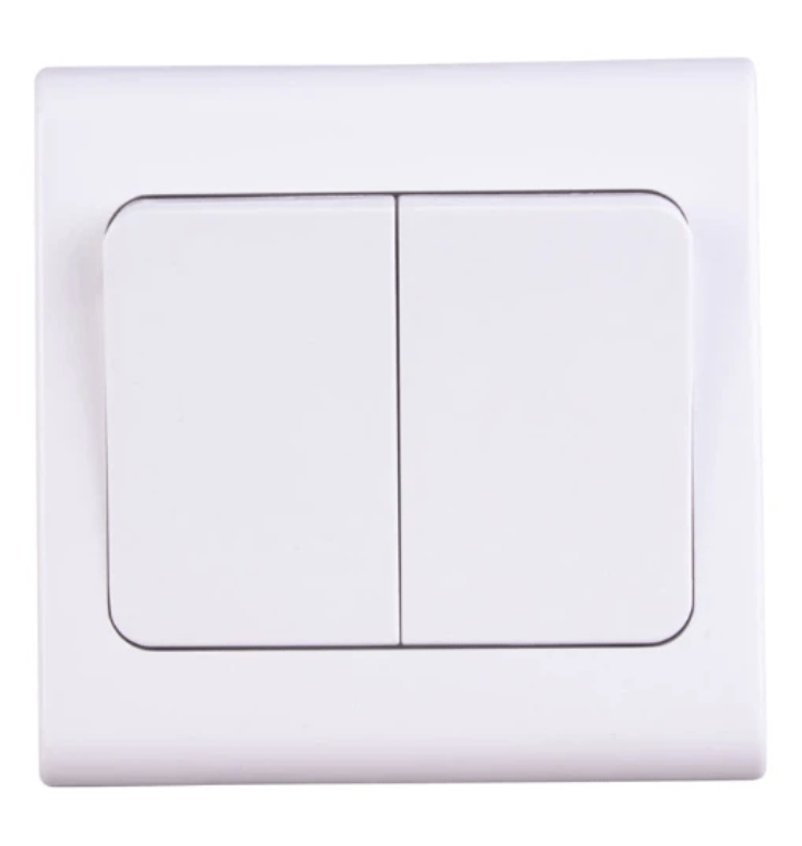 Plate Switch, 2 Gang 2 Way c/w Wide Rockers