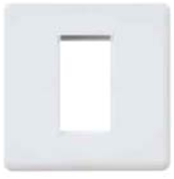 Frontplate, 1 Module 25x50mm Euro Frame, c/w White Trim