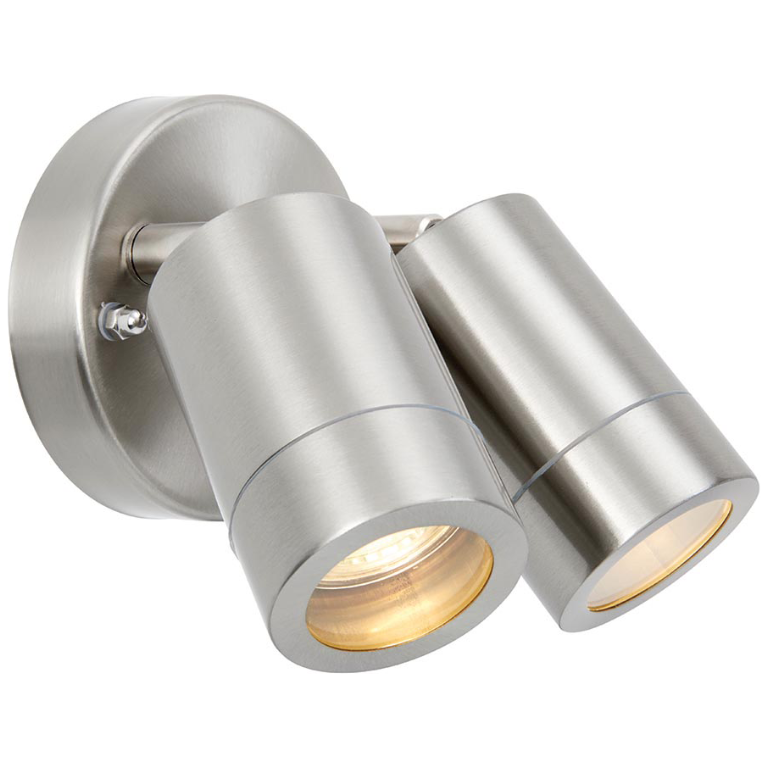 Spotlight, Palin Wall 2 Light IP44, c/w Clear Glass