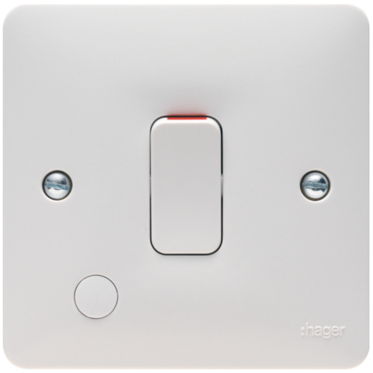 Control Switch, 1 Gang DP c/w Flex Outlet