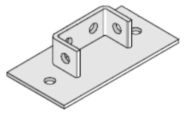 Baseplate, c/w 4 Hole U Bracket for Back to, Back Channel Sections - Image 2
