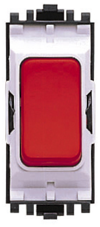 Grid Switch, 1 Way DP, Red Rocker