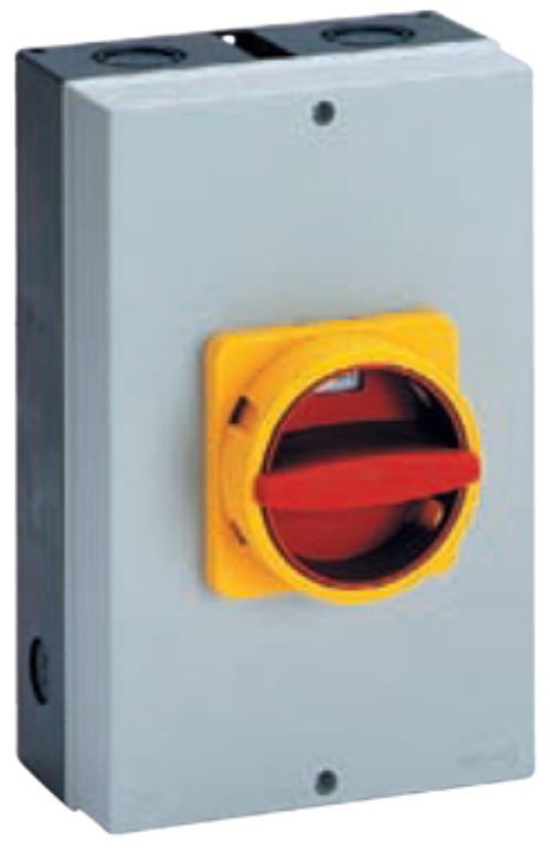 Switch Disconnector, 4 Pole Enclosed Insulated, IP66 c/w Red/Yellow Padlock Handle