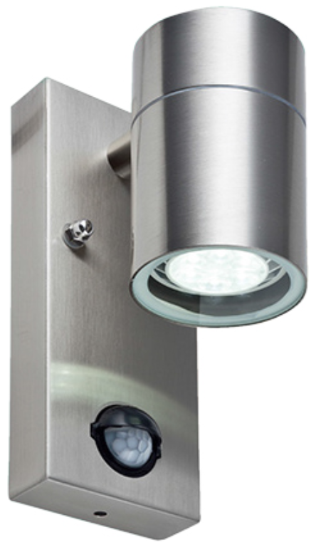 Wall Light, Fixed c/w PIR, 6500K LED Lamp