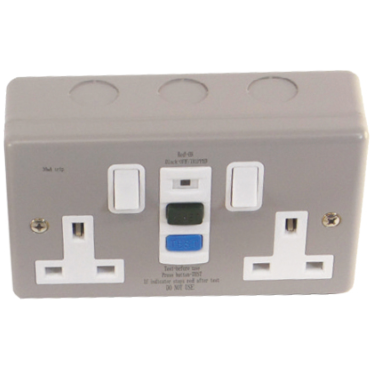 Socket, 2 Gang RCD On/Off Indicator Test, Facility Type A