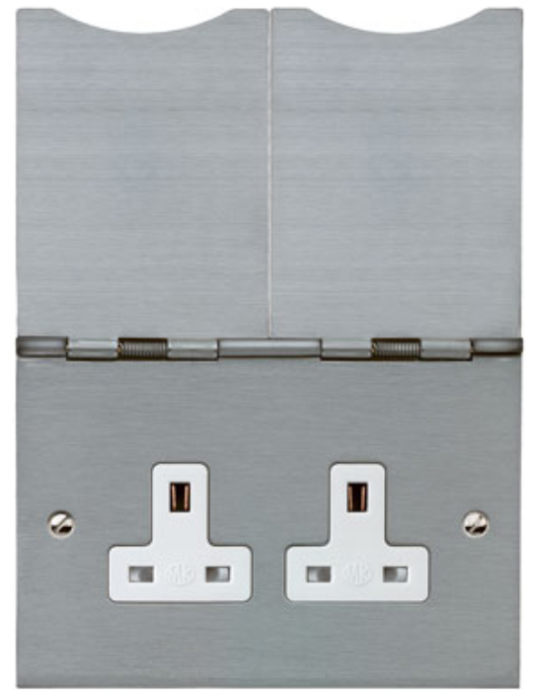 Socket, 2 Gang Unswitched Floor Mounting