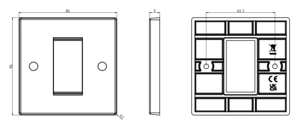 Faceplate, 1 Gang Modular - Image 2