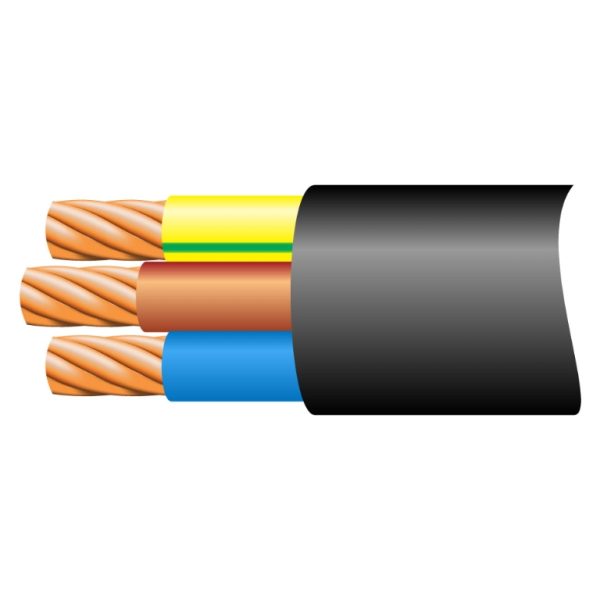 Cable H07RN-F 3 Core EPR/PCP 2.5mm Blk (1M)