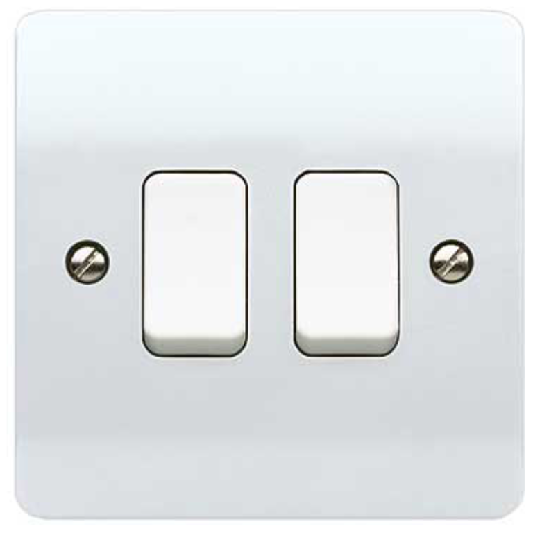 Plate Switch, 2 Gang 2 Way SP