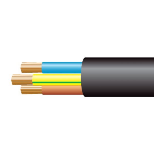 Cable, 3 Core TQ H/R Rubber Flex, 100m Reel (Price Per Mtr)