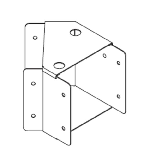 Bend, 45Deg Top Lid Gusset c/w, Turnbuckles & Lid for Trunking