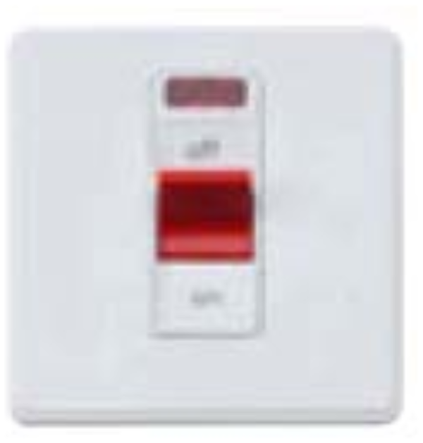 Frontplate, for 1 Gang 50A DP Switch & Neon