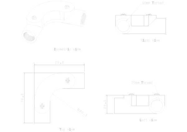 METPRO - IB1G 20MM GALV INSPECTION BEND - Image 3