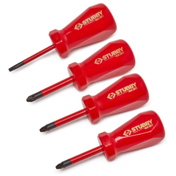 Screwdriver, Stubby Slim VDE 4 Piece Set