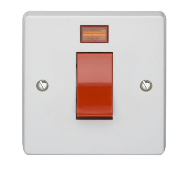 Control Switch, 1 Gang DP c/w Neon