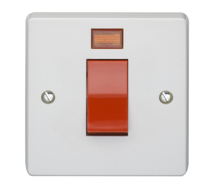 Control Switch, 1 Gang DP c/w Neon
