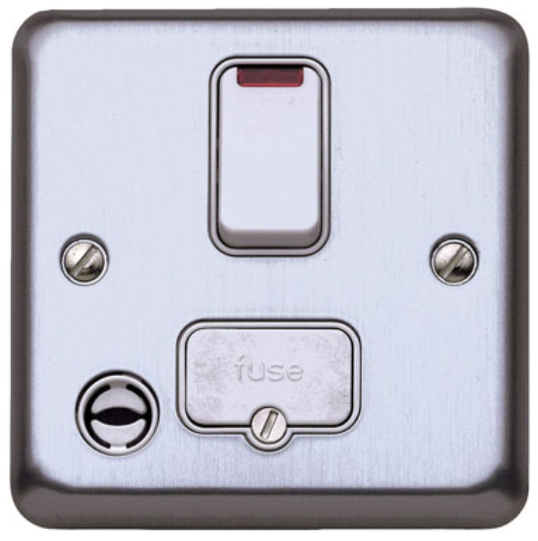 Connection Unit, 13A DP Switched Fused, c/w Flex Outlet & Neon